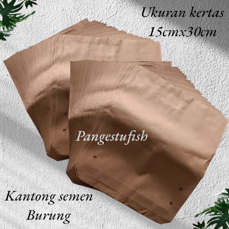 KANTONG SEMEN untuk burung KERTAS SEMEN burung 15X30  isi 25 biji