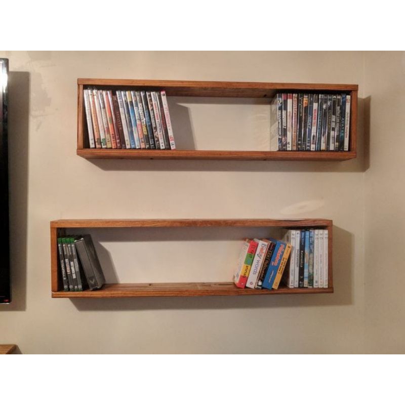 Rak tempat kaset pita CD koleksi kayu
