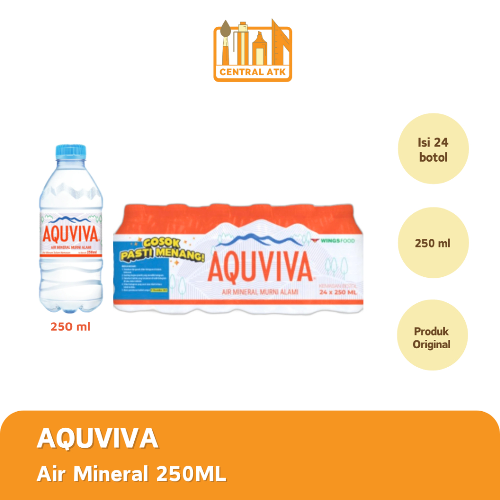 

AQUVIVA AIR MINERAL BOTOL 250ML ISI 24 (1 KRAT) MURAH