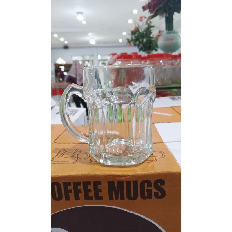 Gelas kopi set isi 6pcs gelas capuccino gelas gagang gelas lucu gelas kaca