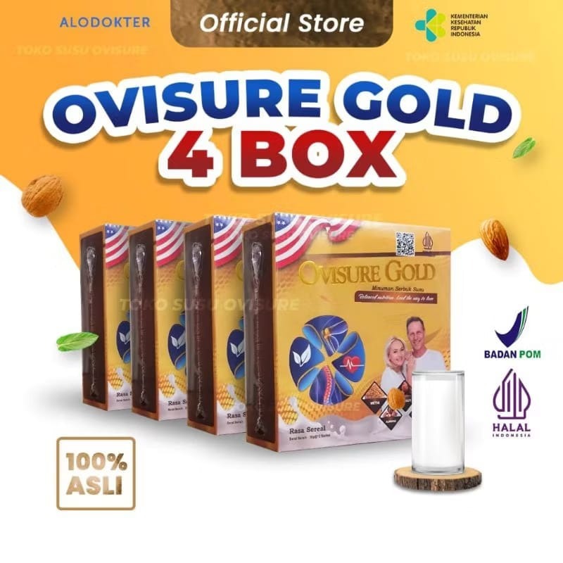 

PAKET 4 BOX OVISURE GOLD ORIGINAL USA - SUSU UNTUK PENGOBATAN TULANG DAN SENDI TERBAIK