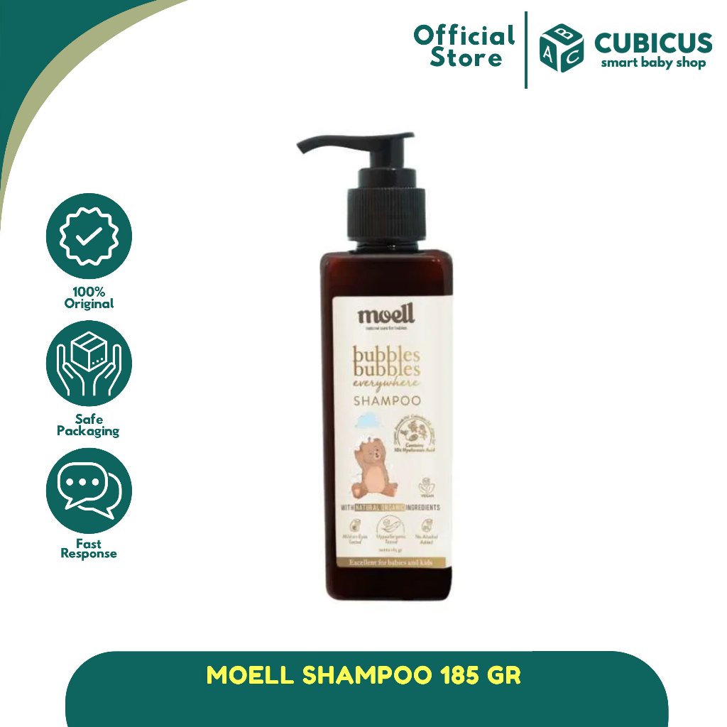 Moell Shampoo - Shampoo Bayi 185gr - Shampoo Bayi - SLS Free - Natural Organic