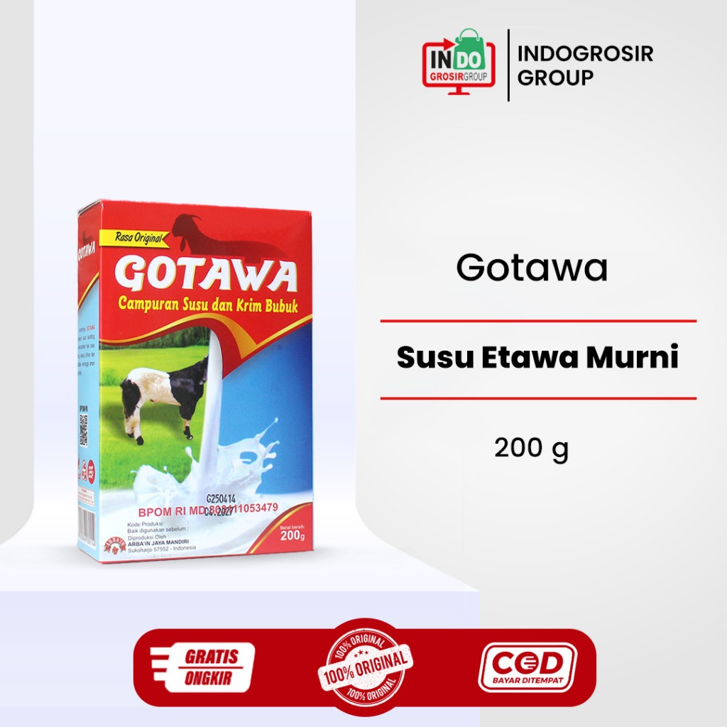 

GOTAWA SUSU KAMBING ETAWA BUBUK – Susu Etawa Murni Tinggi Protein & Kalsium Untuk Tulang
