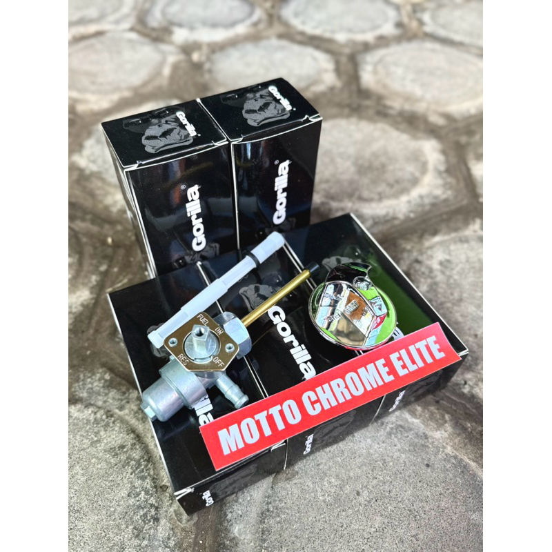 (ORIGINAL GORILLA) KRAN BENSIN CHROME TIGER REVO TIREV IMPORT GORILLA PNP CB GL100 GL MAX PRO MEGAPR