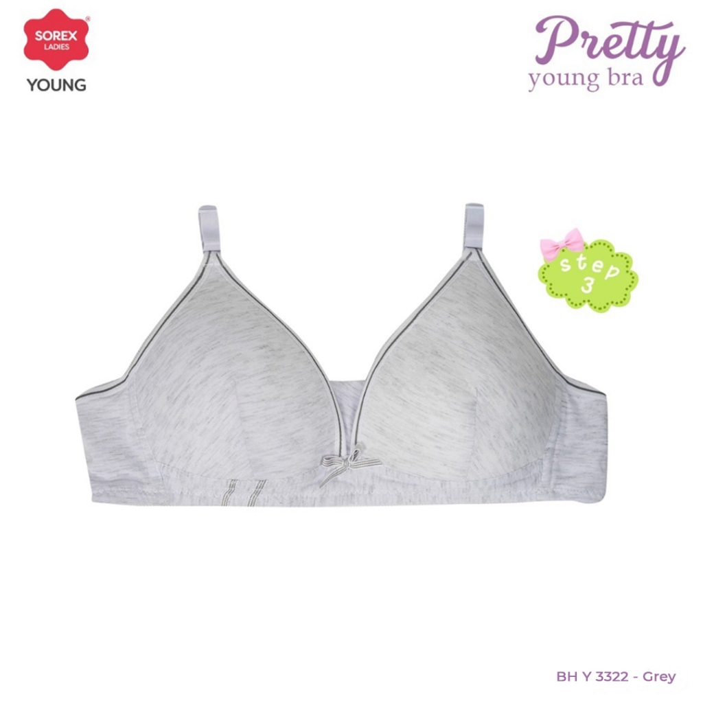 Sorex Underwear Bra Step 3 Y 3322 Dalaman Wanita Tanpa Kawat Busa Tipis 3 Mata Kait Belakang Ukuran 