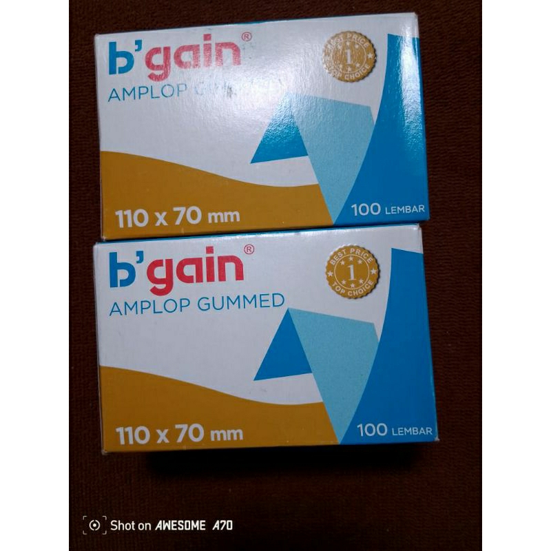 

amplop perekat b'gain kecil 1 box isi 100 lembar