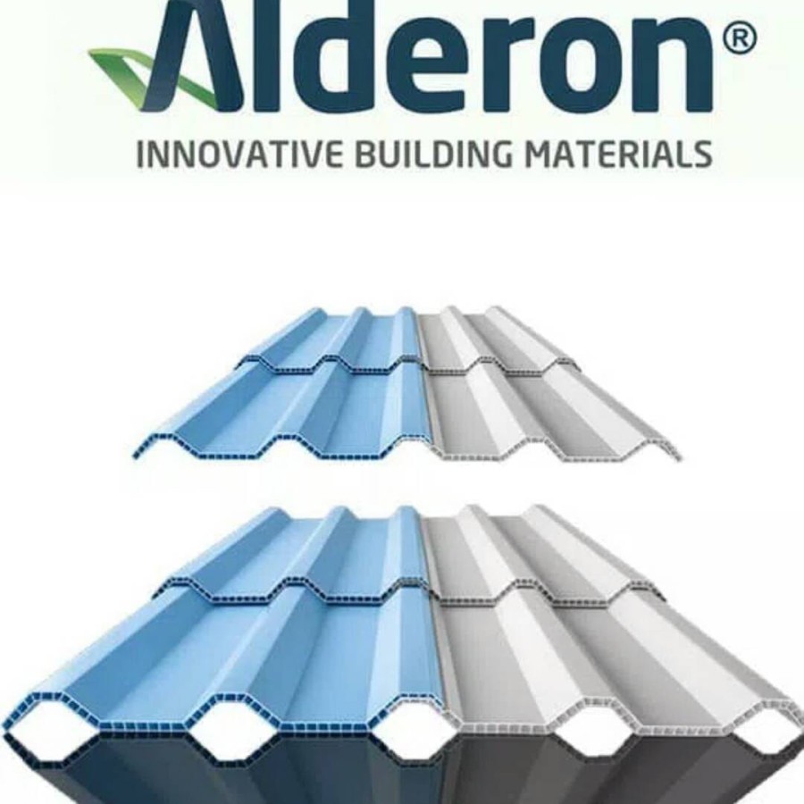 Alderon Penutup Atap UPVC Twin Wall Double Layer/ Alderon Atap U-PVC Putih Biru Dof