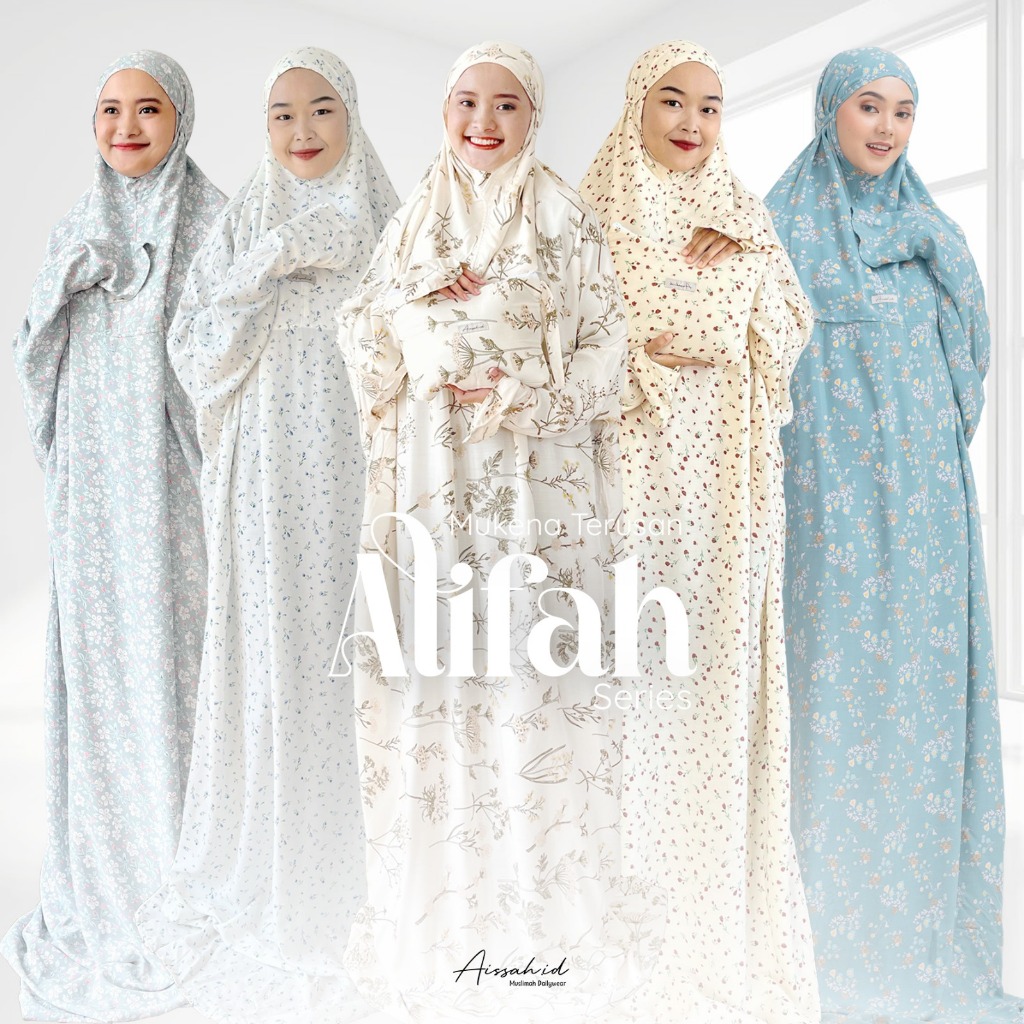 Mukena Dewasa Terusan Motif Alifah Series By Aissah Malang Store Bahan Rayon Viscose Premium