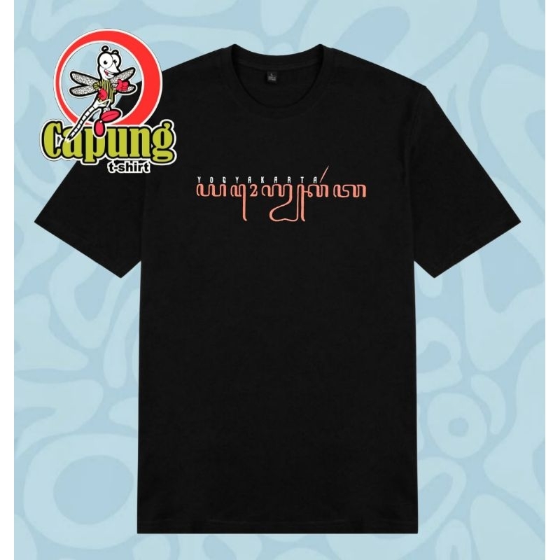 Kaos Jogja Sablon Asli Merek Capung T-shirt Kaos Jogja sablon motif Aksara Jawa produk terlaris di m