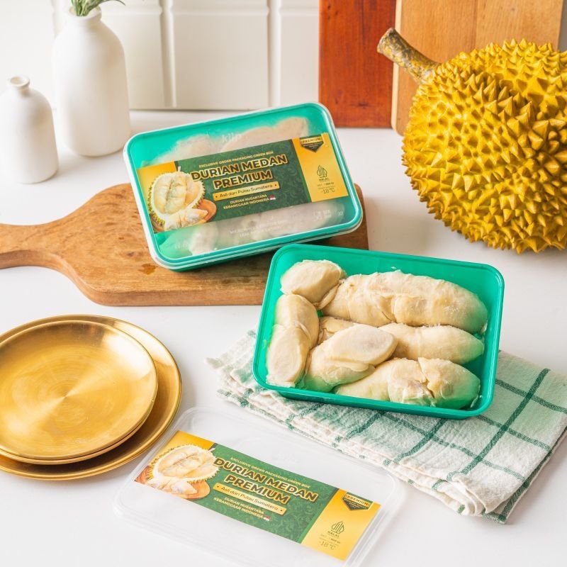 

Durian Kupas Premium 500 gram Green Box Original Duren Medan Frozen