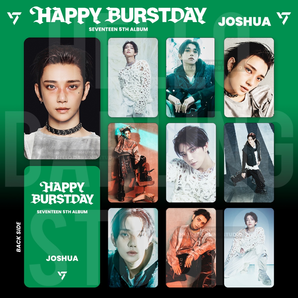 10 SVT Happy Burstday JOSHUA HONG Photocard set. Unofficial. Fan Made.
