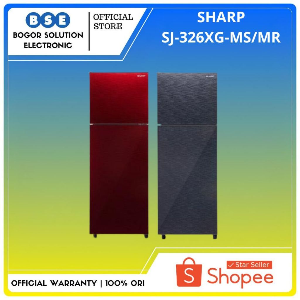 Kulkas Sharp 2 Pintu SJ326Xg 256 liter Sharp SJ-326XG-MS/MR 256L SJ326