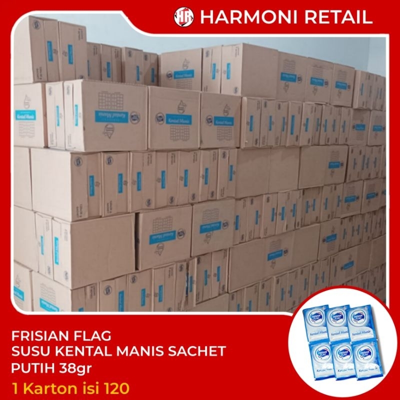 

Susu Kental Manis Bendera Frisian Flag 1 dus isi 120 Sachet Putih