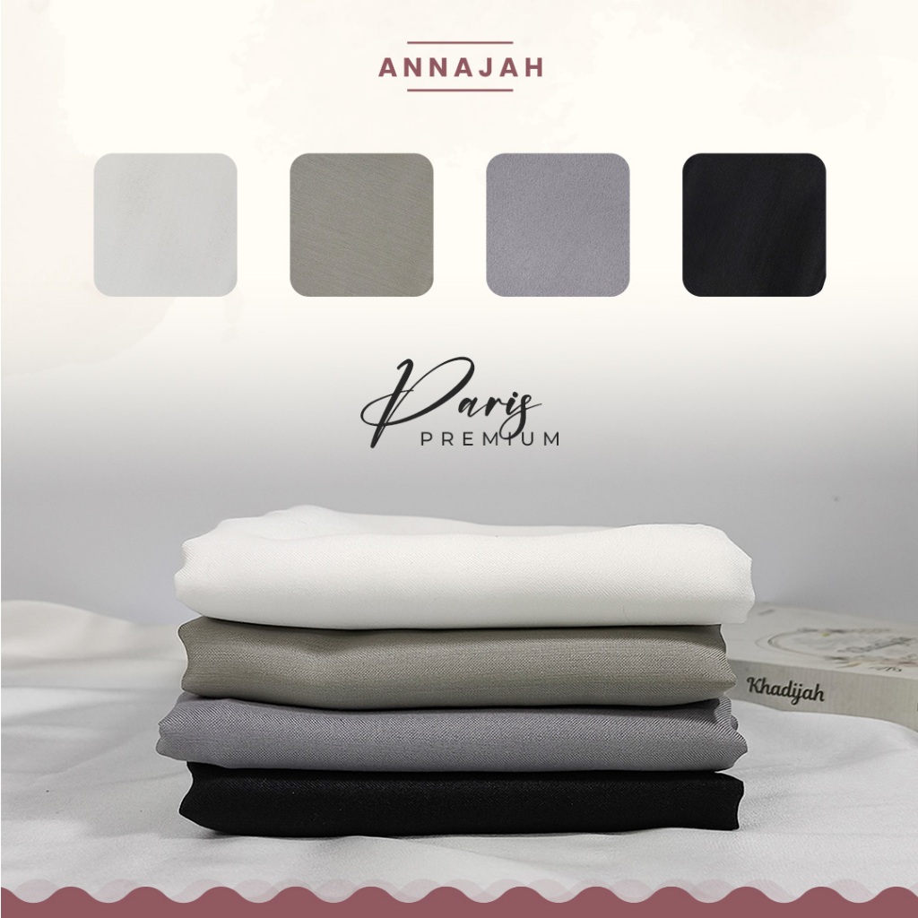 HIJAB KERUDUNG SEGIEMPAT PARIS PREMIUM POLOS VARISA ANTI LETOY DAN MUDAH DIATUR - WARNA VARIAN HITAM