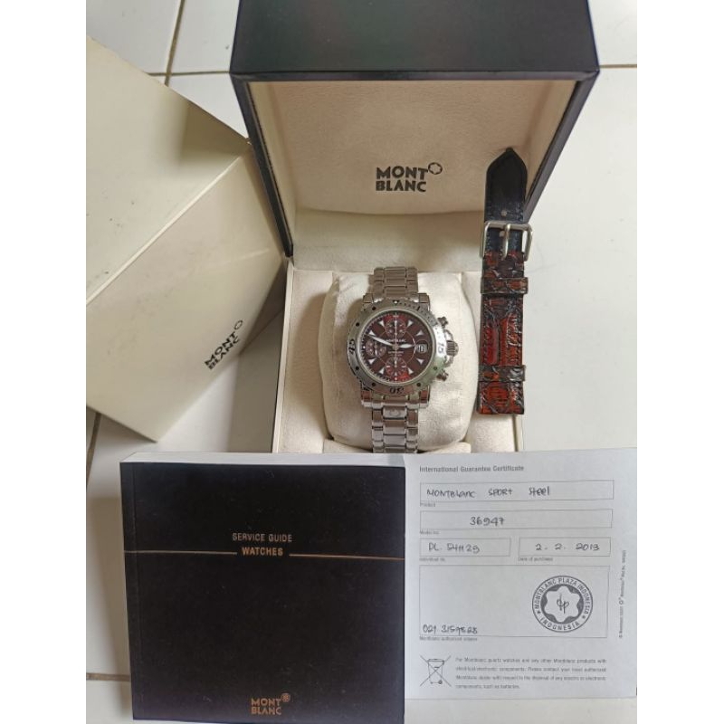 Montblanc automatic chronograph original FULLSET sangat bagus siap pakai
