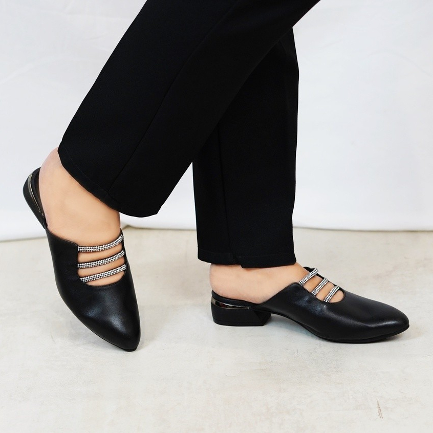 Pollux Monday - Wpoms 19 | Sepatu  Mules Wanita | Sepatu Kerja Wanita | Sepatu Kerja Bahan Kulit