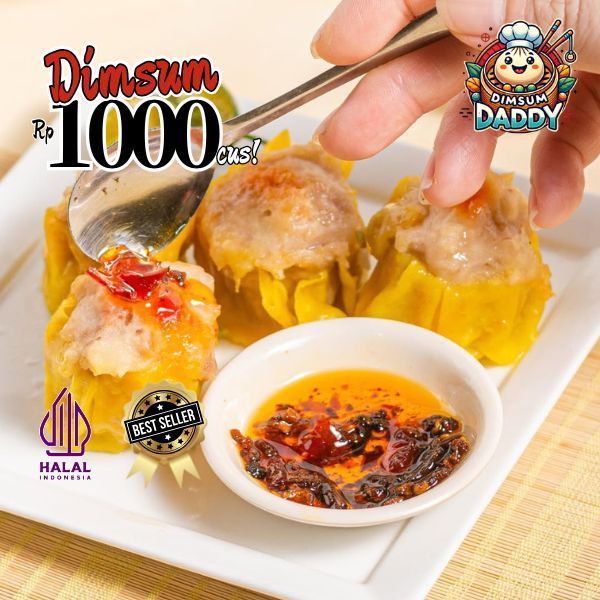 

DADDY DIMSUM AYAM JUMBO ISI 25PCS/MINI ISI 30PCS FREE CHILI OIL