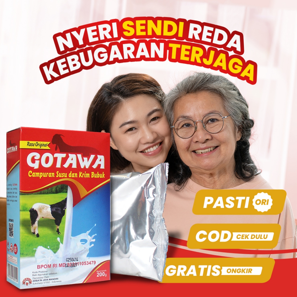 

GOTAWA - SUSU KAMBING BUBUK ORIGINAL UNTUK MASALAH PERNAFASAN DAN SENDI Rekomendasi Dokter