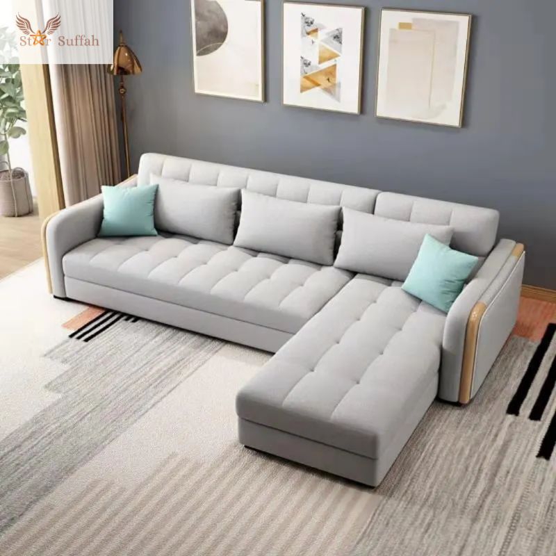 Sofa minimalis letter L model retro kursi tamu model terbaru