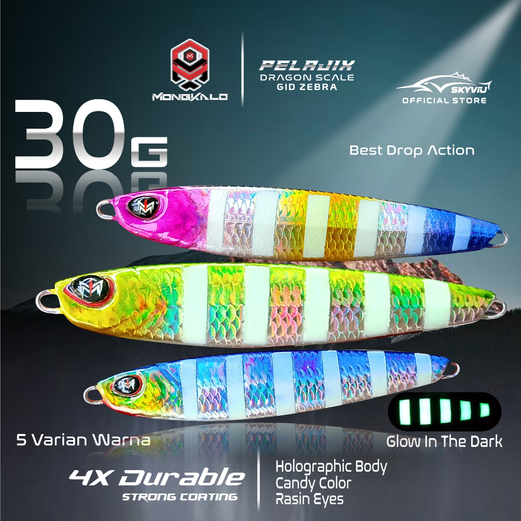Metal Jig 30 Gram Micro Jig 30 Gram Mongkalo Pelajix GID ZEBRA Sisik Mikro Jig 30 Gram Umpan Micro J