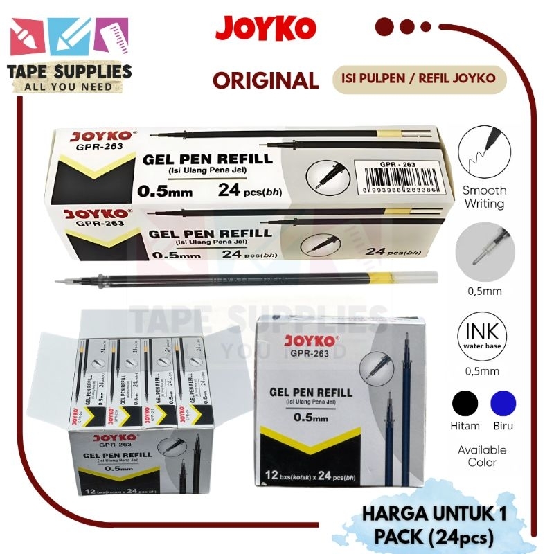 Refill Pulpen Joyko GPR-263 / Isi ulang Pulpen Gel 1 Pack (24 Pcs)