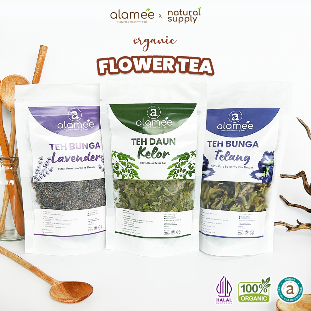 

ALAMEE Teh Chamomile Tea 25gr Bunga Jati Cina Daun Kelor Green Tea Senna Leaf Flower Organik naturalsupply