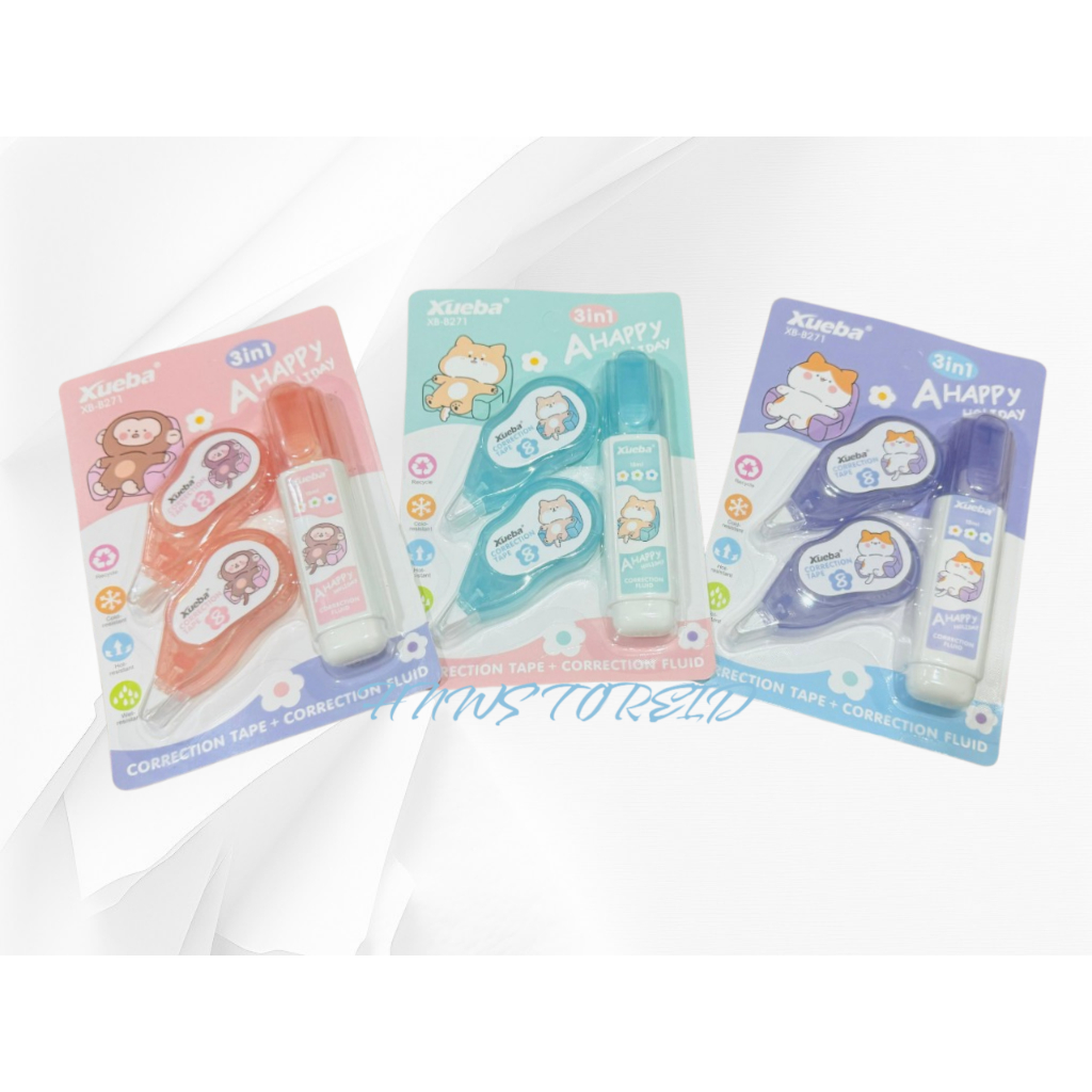 

Correction Tape Students Stationary School Supplies Multiple Color Tipe-x Karakter Lucu Penghapus Pena 3in1