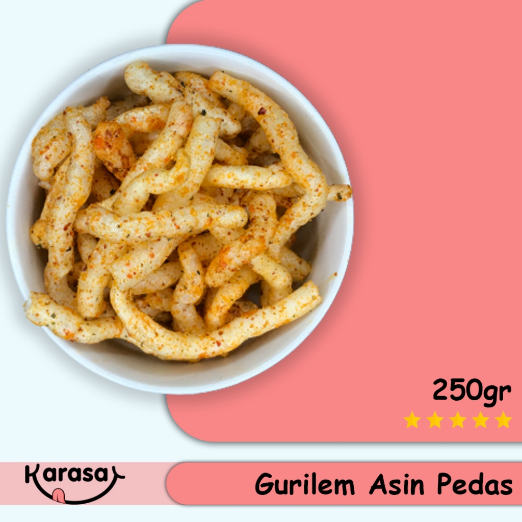 

Gurilem 250gr - Gurilem Asin Pedas Nagih - Karasa