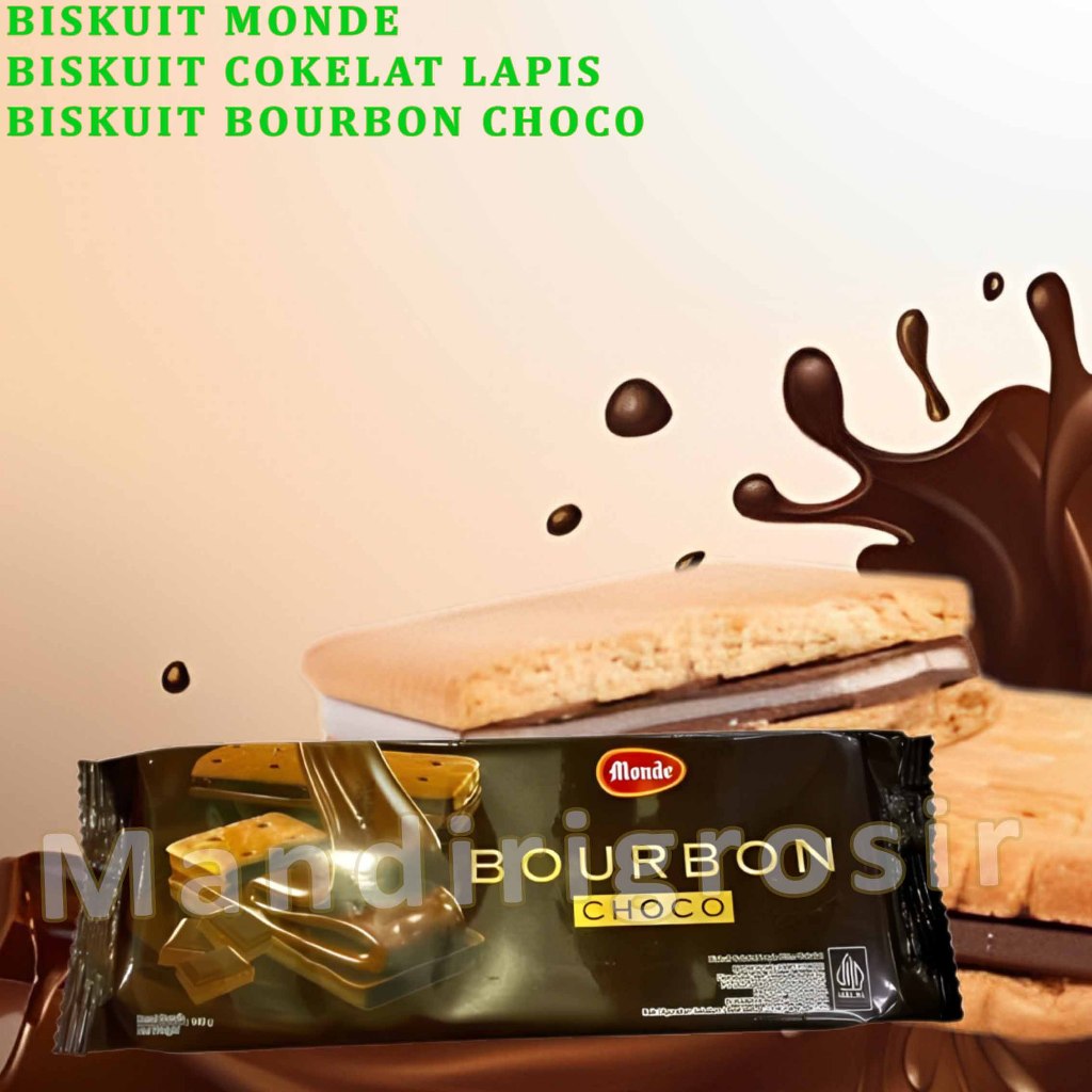 

Biskuit Bourbon Choco * Biskuit Monde * Biskuit Cokelat Lapis * 140gr