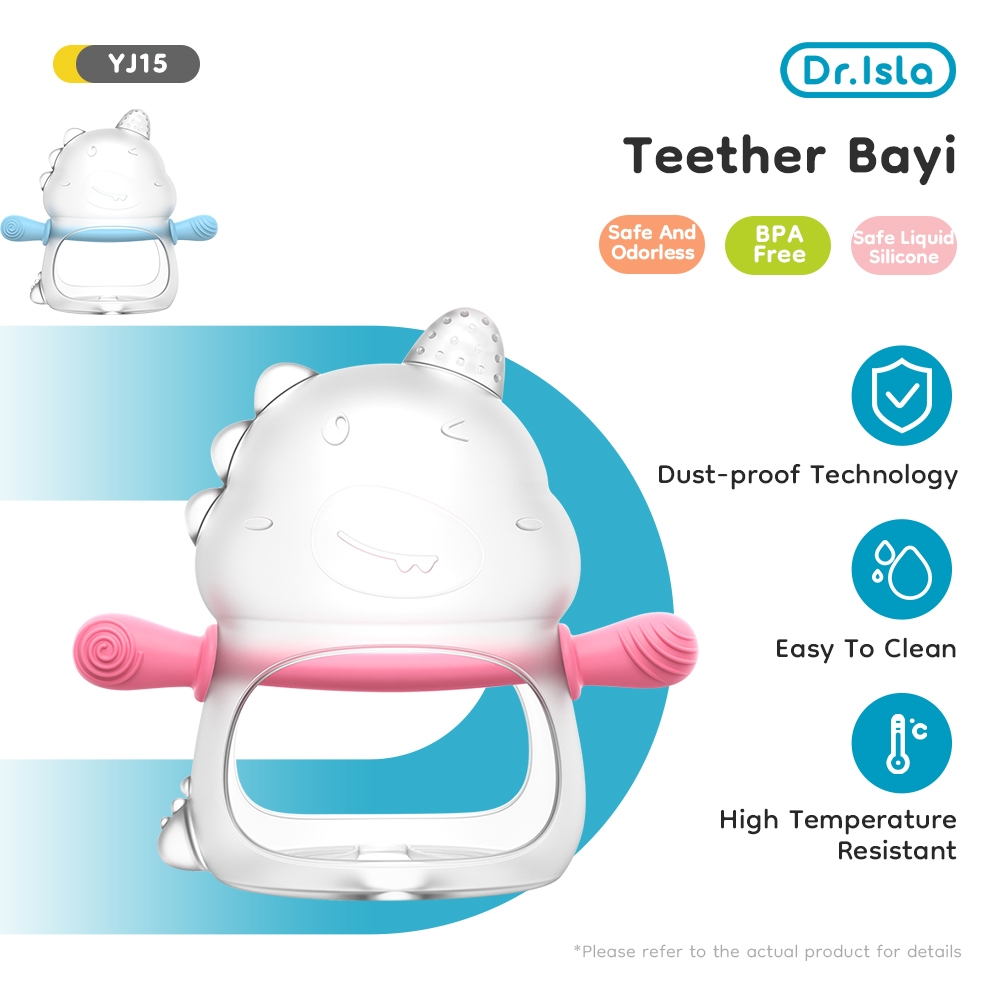 Dr.isla Teether Bayi BPA Free Anti-Isap Jari Mainan Gigitan Bayi 0 6 Bulan Silikon YJ15