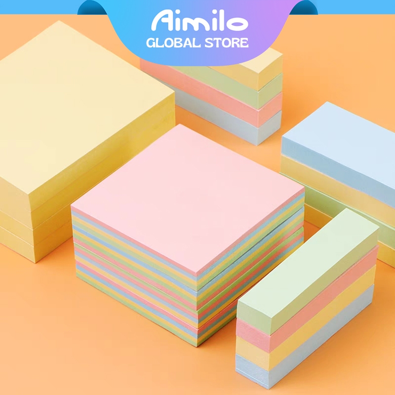 

Aimilo Sticky Notes 4 Warna In 1 100 Lember Memo Stick Kertas Memo Tempel Perlengkapan Kantor 7.6×7.6CM