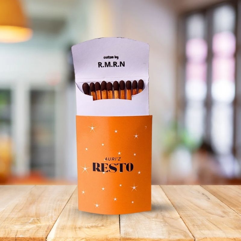 Korek Api Kayu Custom Aesthetic | Slide Pouch Unik Souvenir Promosi Resto Cafe Hotel