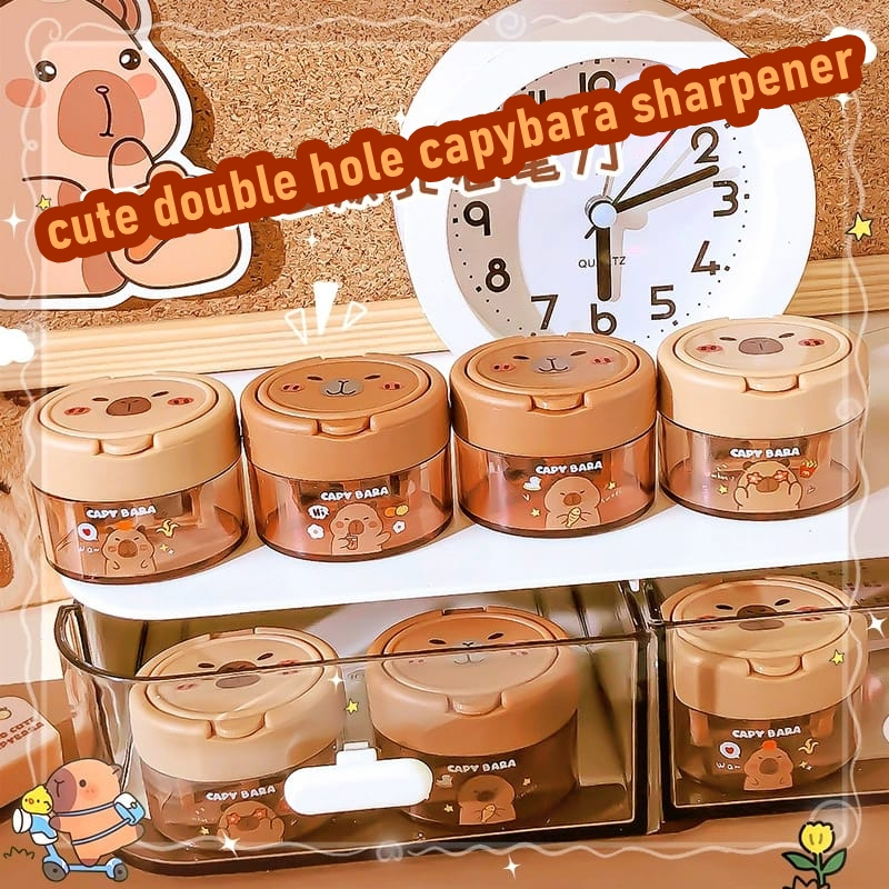 

[ORGM] Perlengkapan Sekolah Alat Tulis Peraut Rautan Double Hole Motif Capybara Cantik Estetik