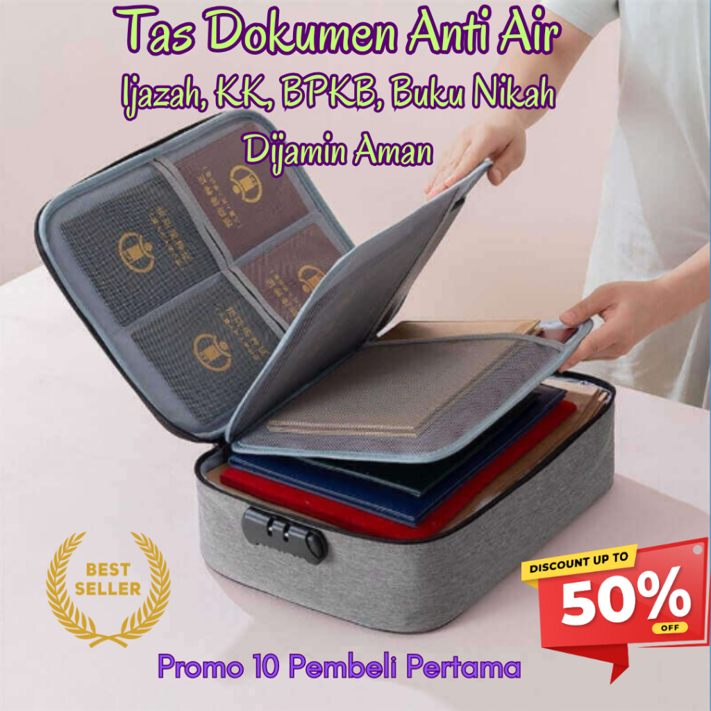 Tas Koper Dokumen Anti Air Penyimpanan Surat Penting Tempat Berkas Dokumen Map Original Multifungsi