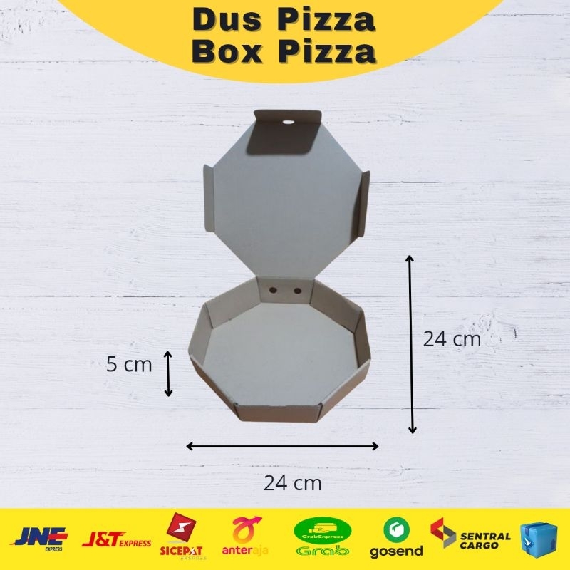 

Box pizza bulat /dus pizza bulat segi8 polos uk 24x24x5 cm