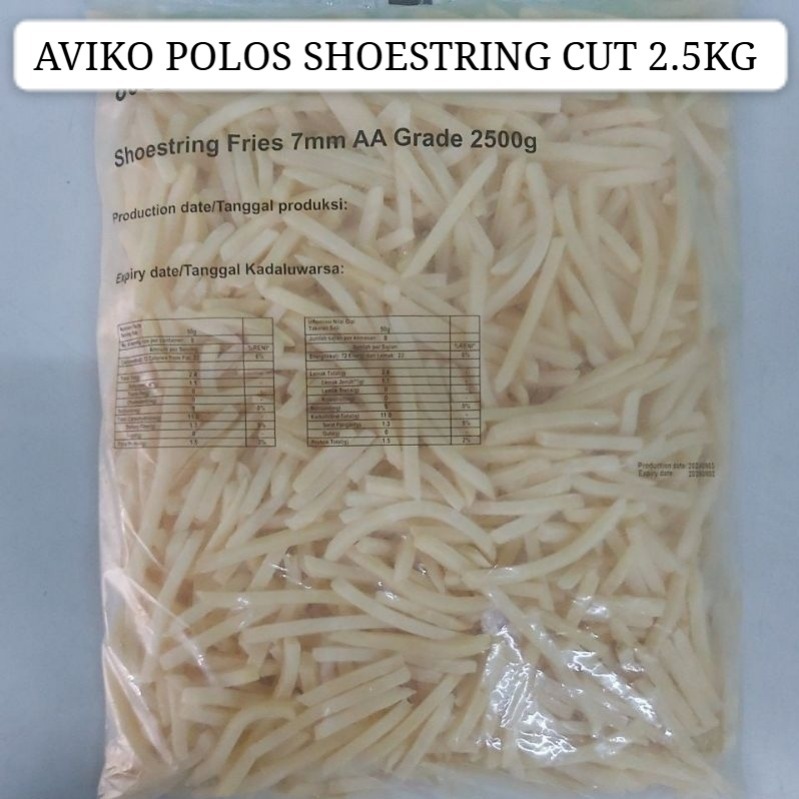 

AVIKO POLOS SHOESTRING CUT 2.5KG X 1, KENTANG BEKU TEBAL PERPACK