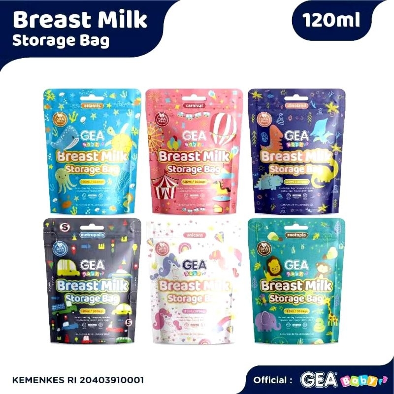 GEA Baby Kantong Asi 120ml Pattern Edition / gea baby kantong asi 30 lembar  GEA Baby kantong asi / 