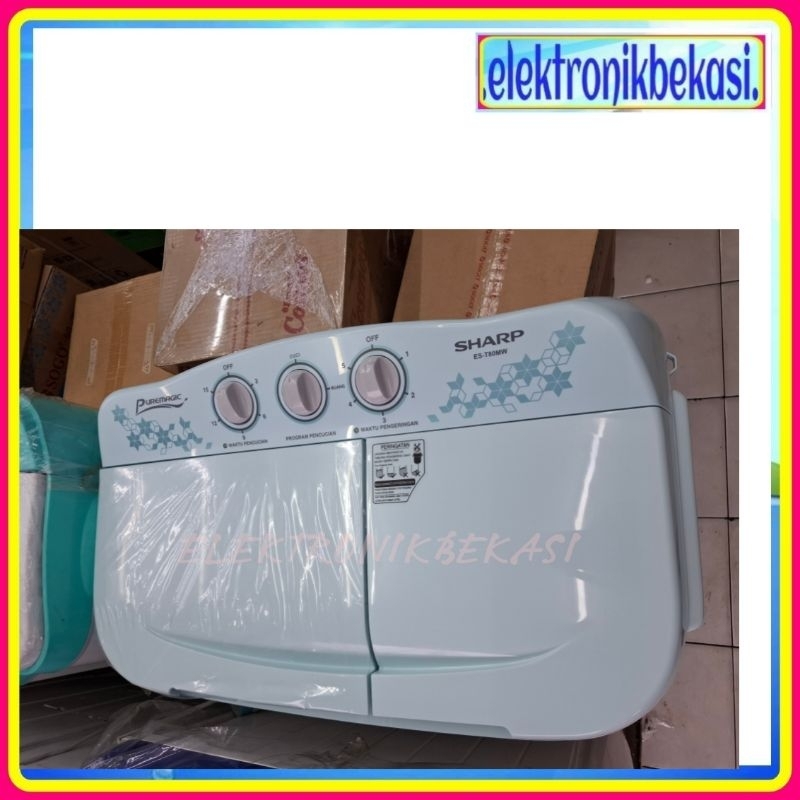 MESIN CUCI SHARP 80 MW / MESIN CUCI SHARP 2 TABUNG EST 80MW