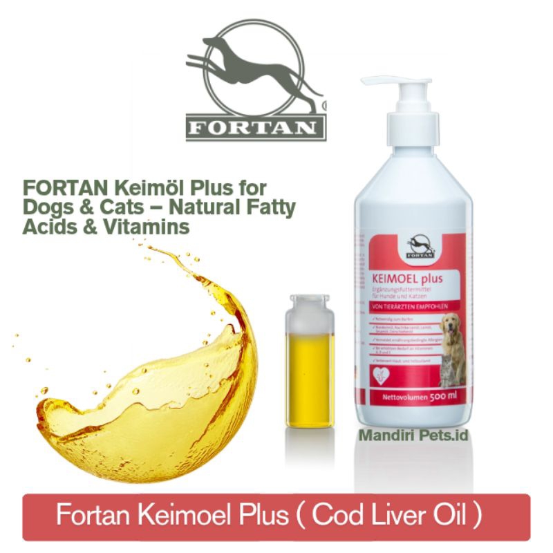 Fortan 500ml Keimol Plus Cod Liver Oil - Cod Liver Oil Vitamuin Kucing Fortan