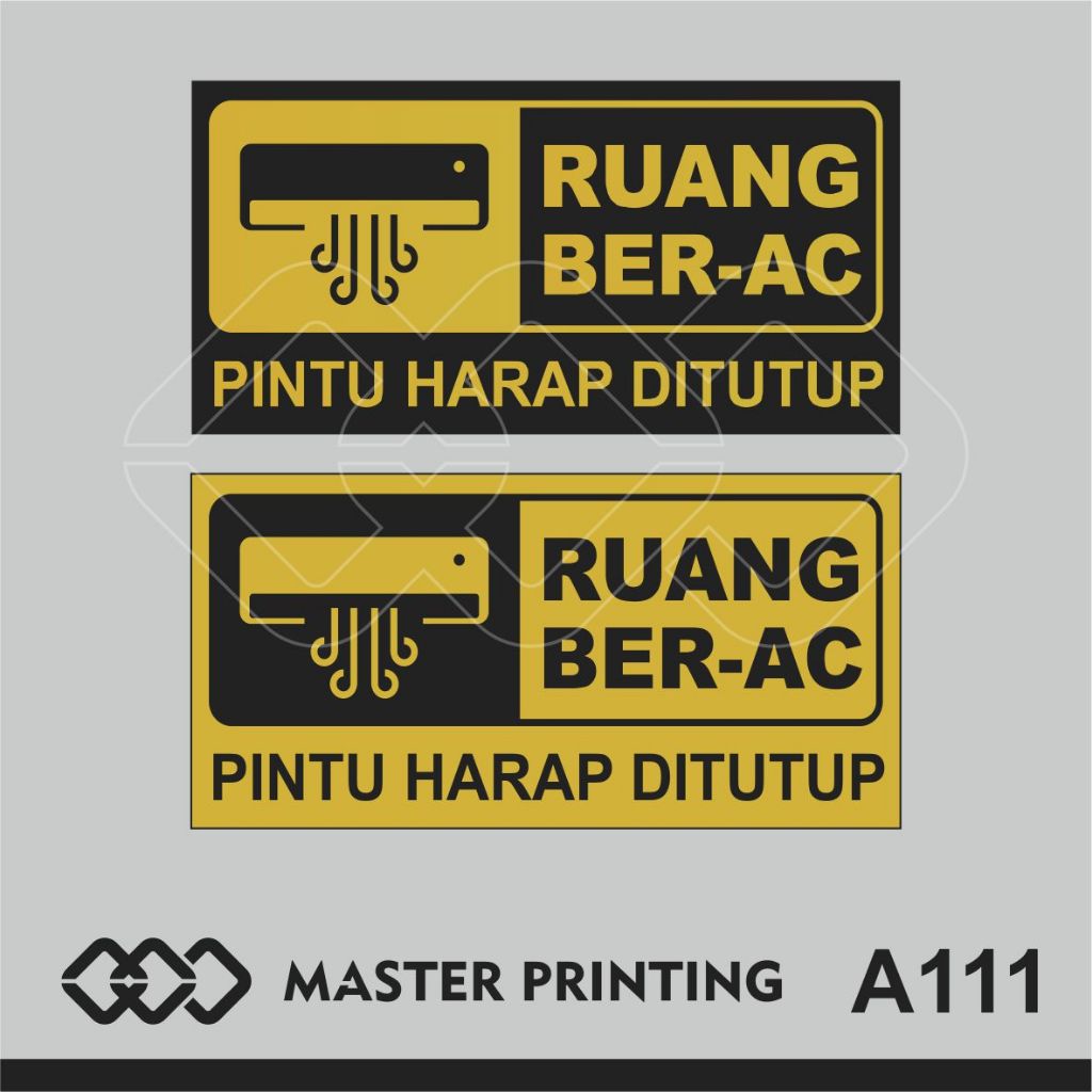 

A111 - Acrylic Sign, Stiker Akrilik Ruang BerAC, Ruangan Ber AC, Tahan Air, Termurah, Bisa Custom