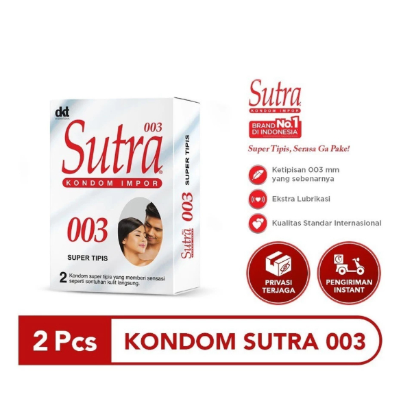 Kondom Sutra Super Tipis 003 Condom Anti Bocor Exstra Lubricant / Kondom Super Tipis Tahan Lama