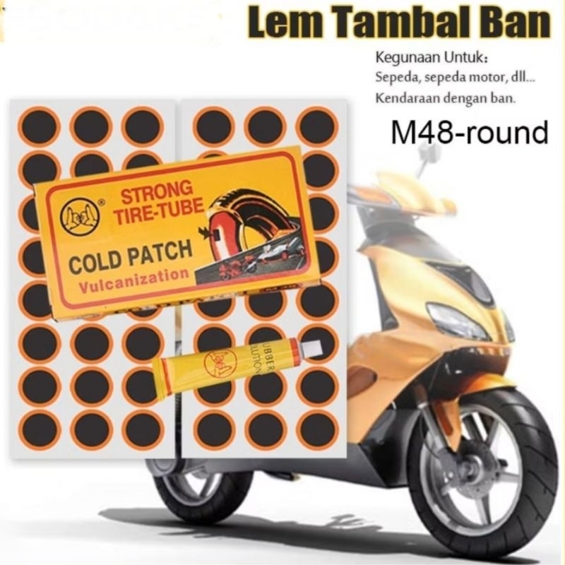 TAMBAL BAN COLD PATCH RUBBER PATCH / TAMBAL BAN SEPEDA / MOTOR ISI 24 / ISI 48 / COLDPATCH  LEM TIP 