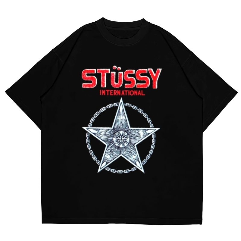 -dereyfin kaos stussy black | T-shirt unisex reguler vintage