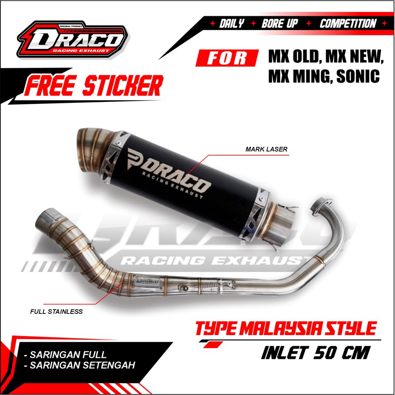 Knalpot Draco Racing mx king mx new mx old Malaysia style