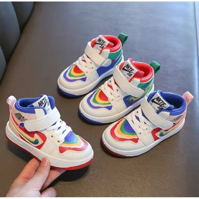 FULLWARNA Sepatu Anak Import Sepatu Sneaker Anak Cowok dan Cewek Size 21-32 usia 1-5tahun