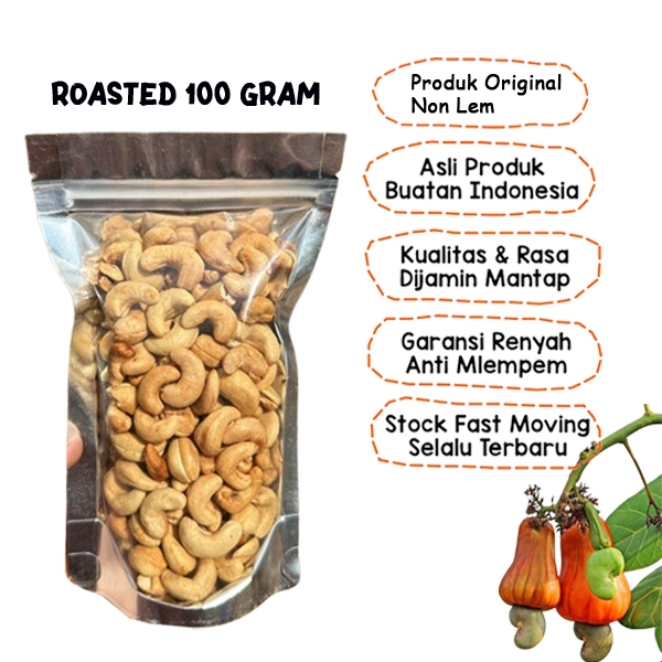 

Roasted 100 Gram Kacang Mete Matang Mede Goreng Oven Pedas Manis Mente Patah Utuh Asli Wonogiri