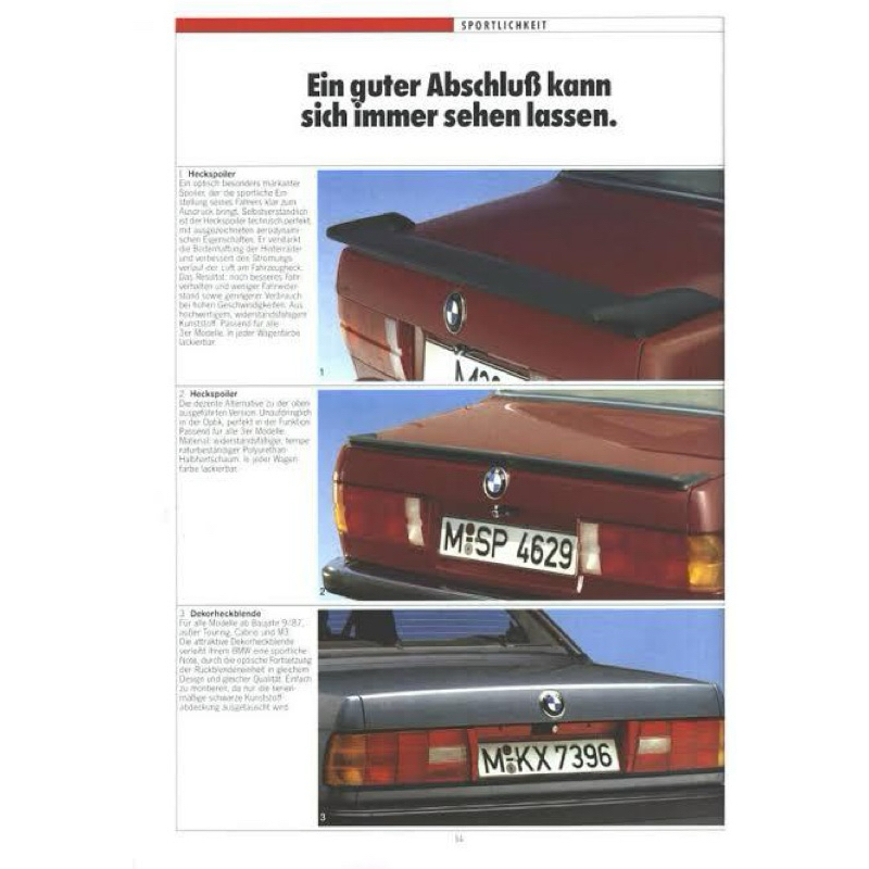 spoiler ducktail pfeba original german bmw e30