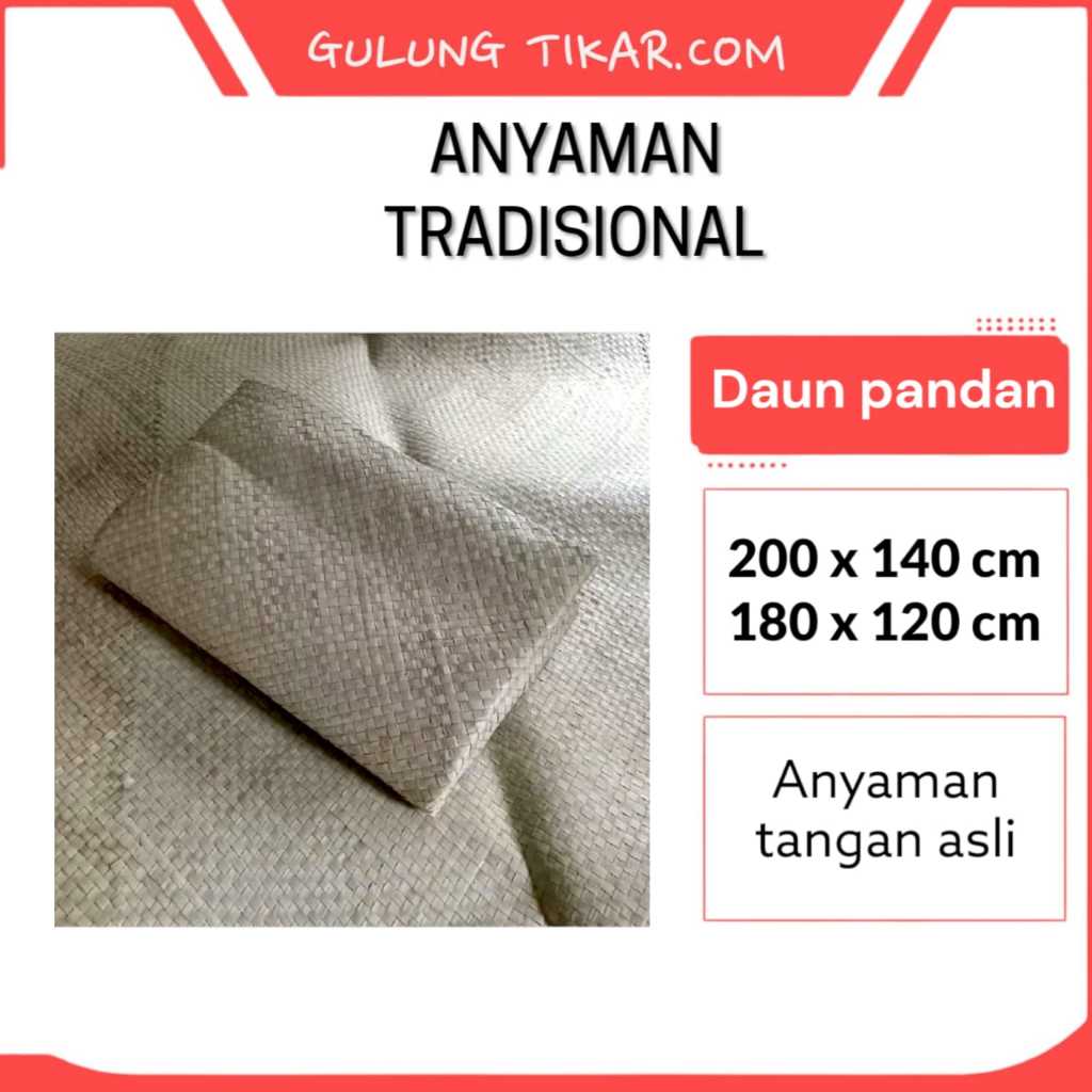 TIKAR PANDAN PUTIH ANYAMAN SAMAK TRADISIONAL - SAMAK PANDAN TIKAR JENAZAH TERMURAH
