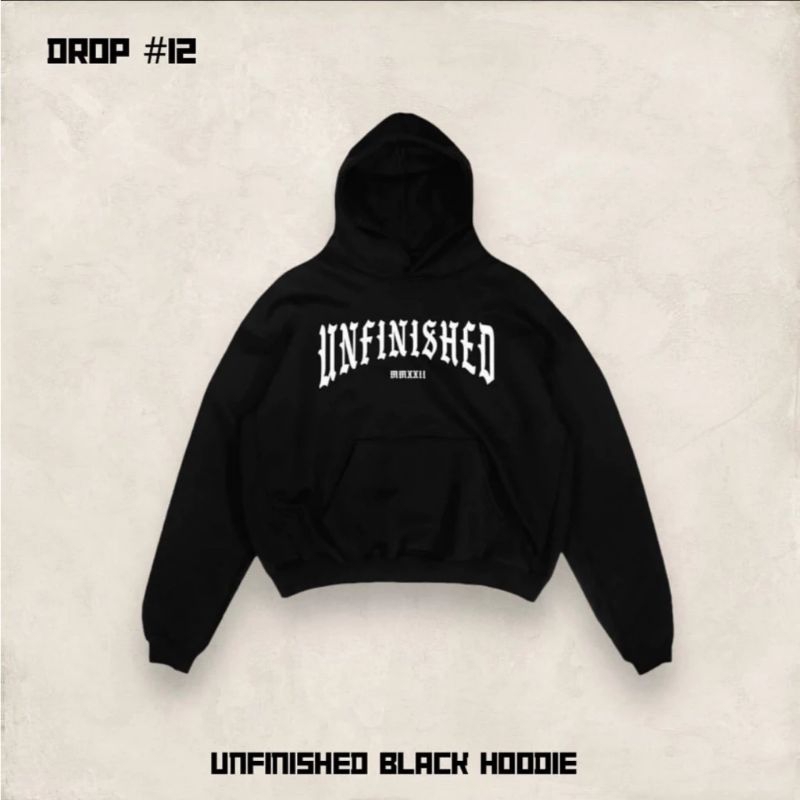 CADWAGN Hoodie Boxy Oversize Fleece 280 GSM Basic Unfinished Black White Size M-XX