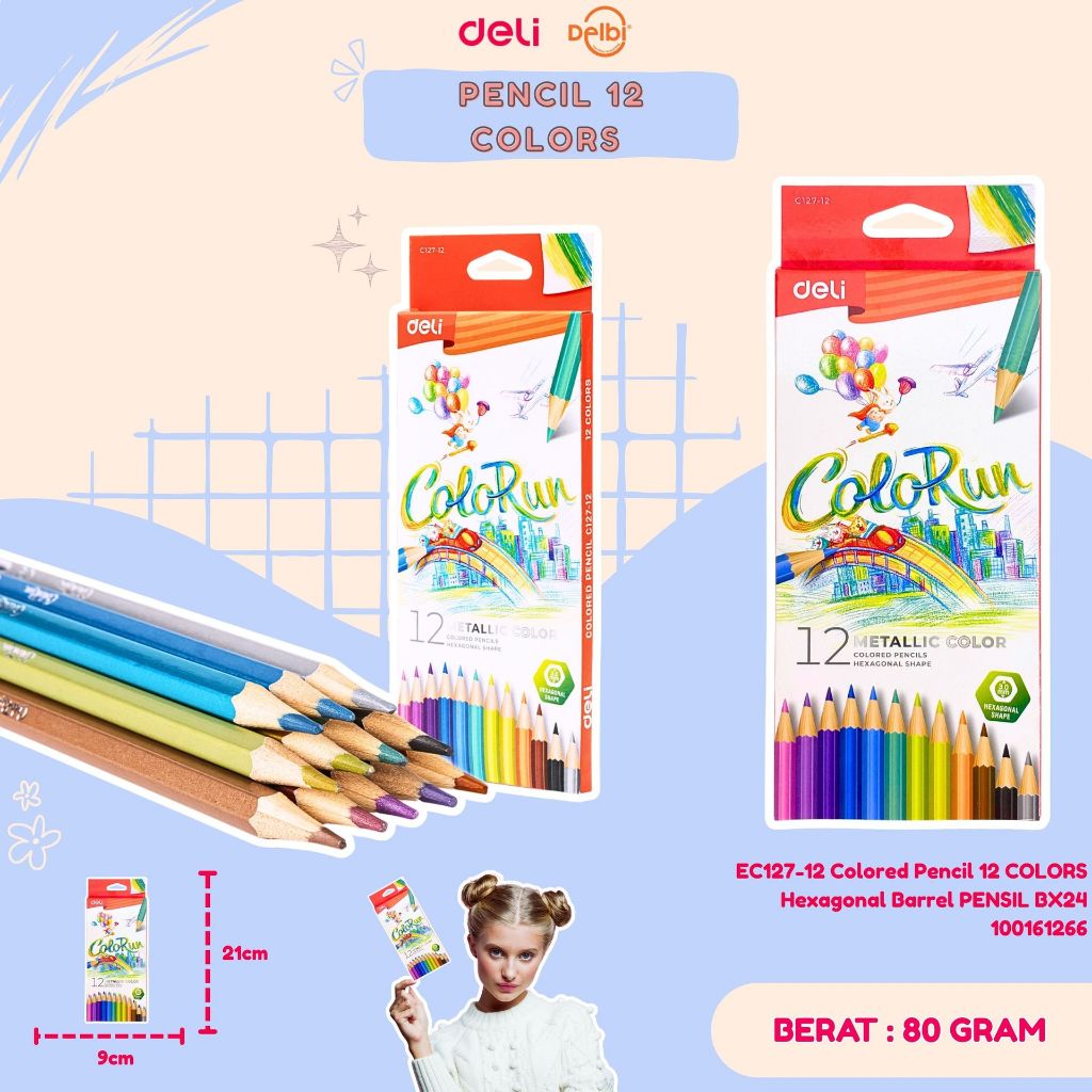 

EC127-12 Colored Pencil 12 COLORS Hexagonal Barrel PENSIL